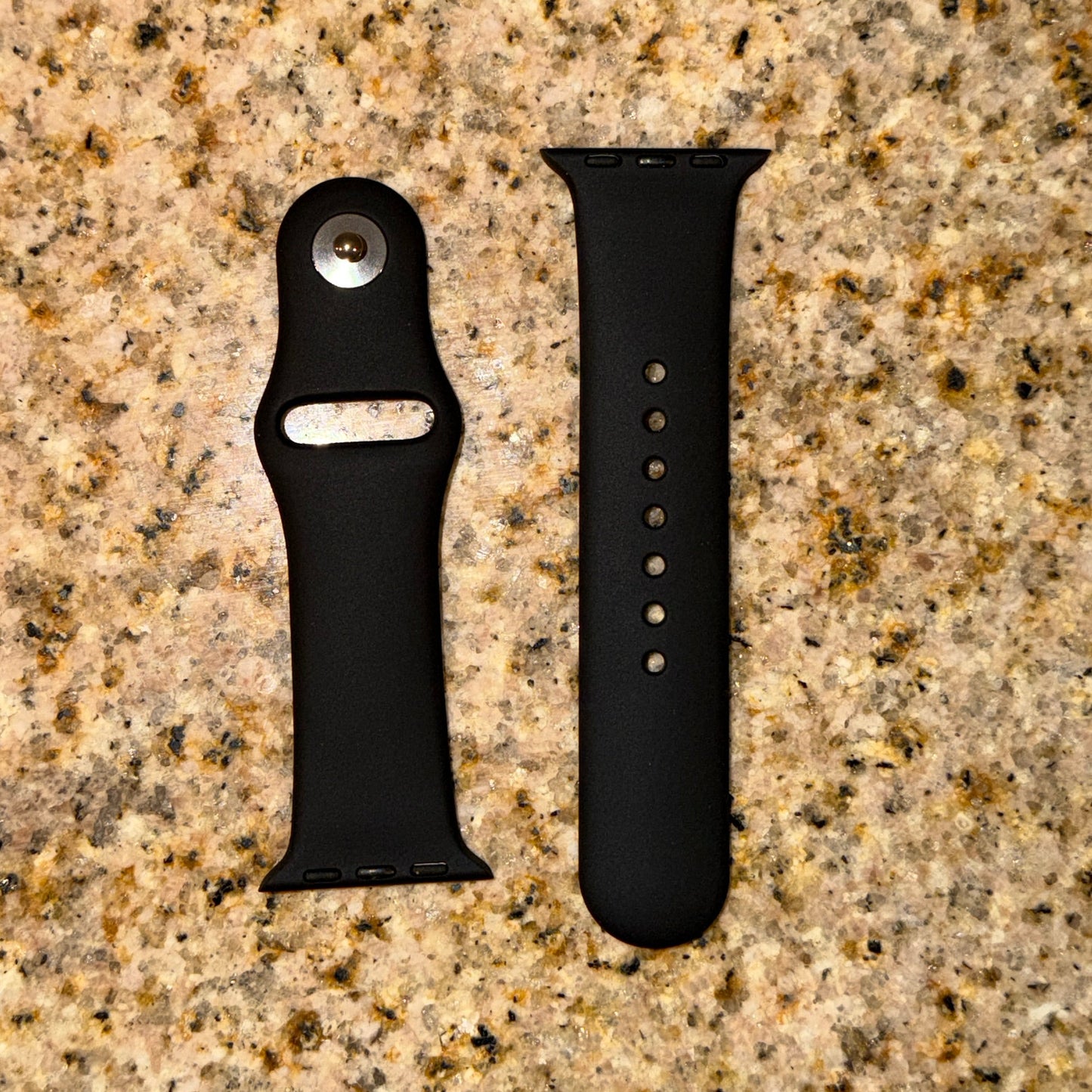 Black and White Silicone Apple Watch Band