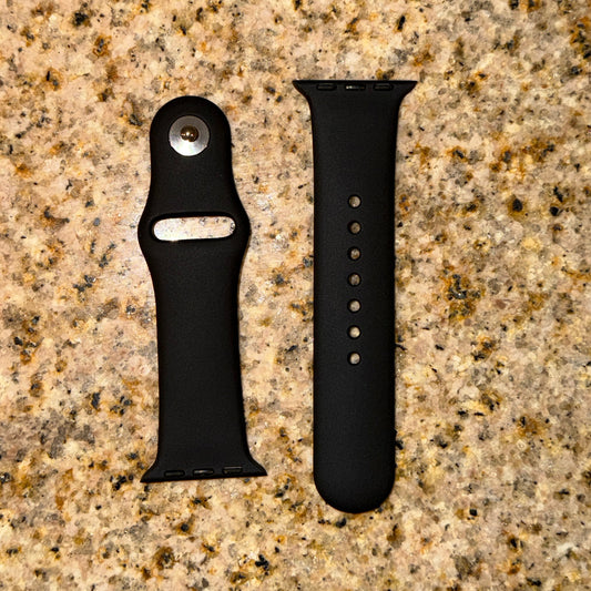 Black and White Silicone Apple Watch Band