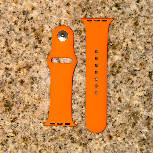Orange and Black Silicone Apple Watch Bands