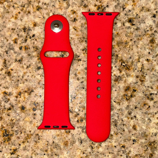 Red and Black Silicone Apple Watch Bands