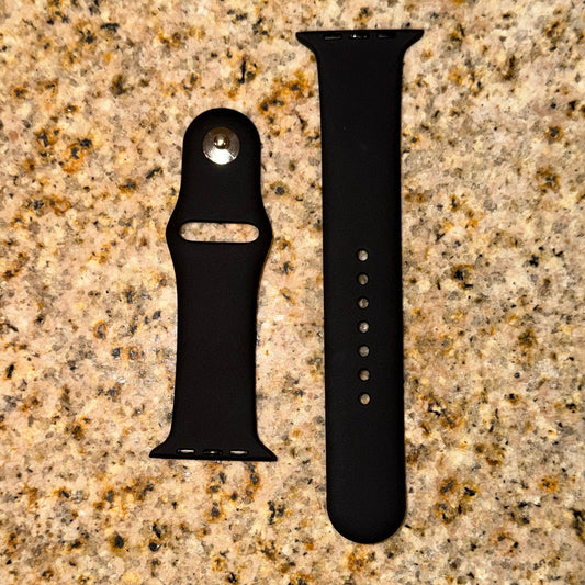 Black and White Silicone Apple Watch Bands