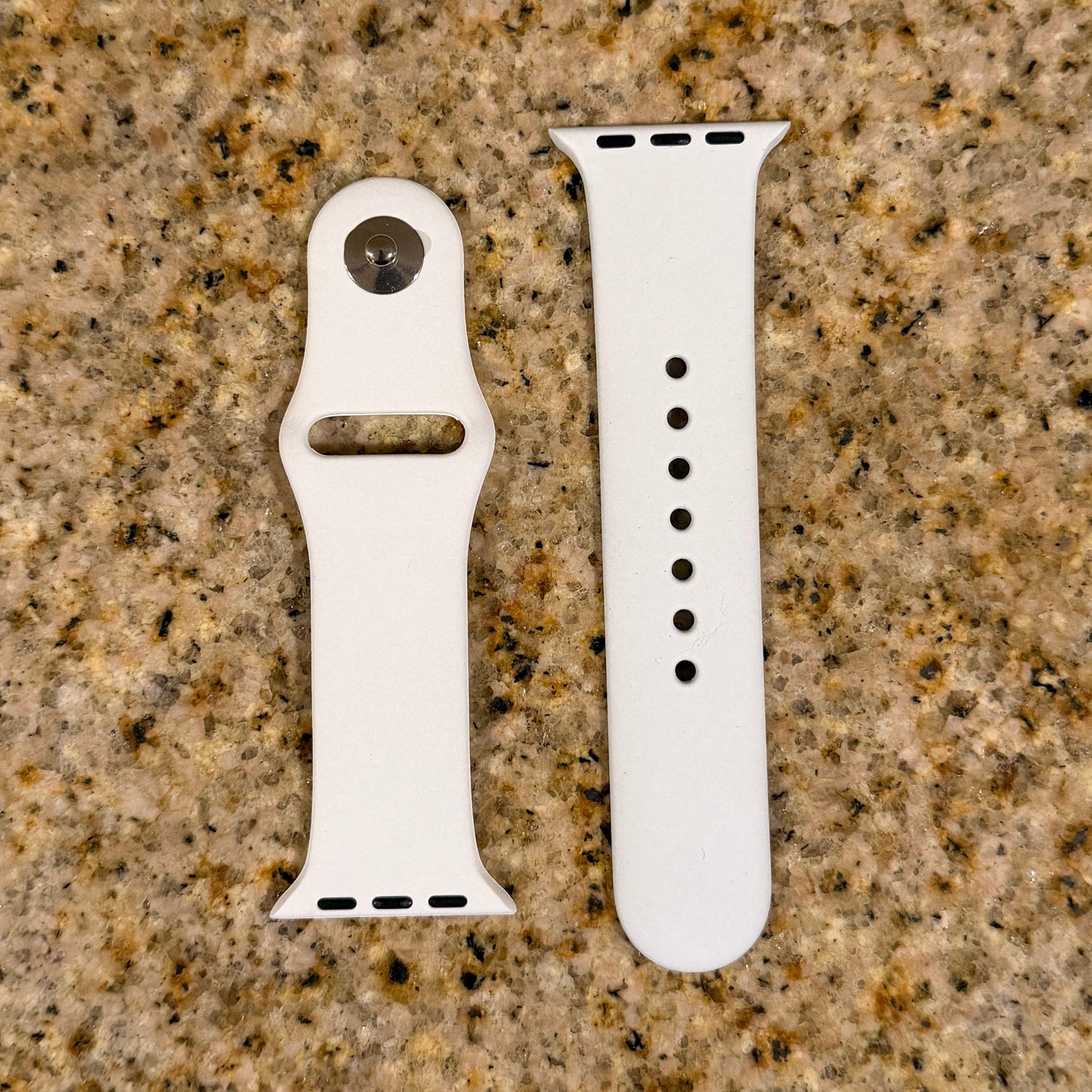 White and Black Silicone Apple Watch Bands