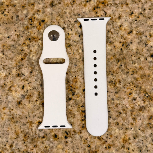 White and Black Silicone Apple Watch Bands