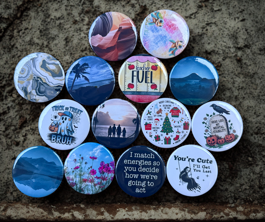 2" Custom Round Photo Pins (9 pieces)