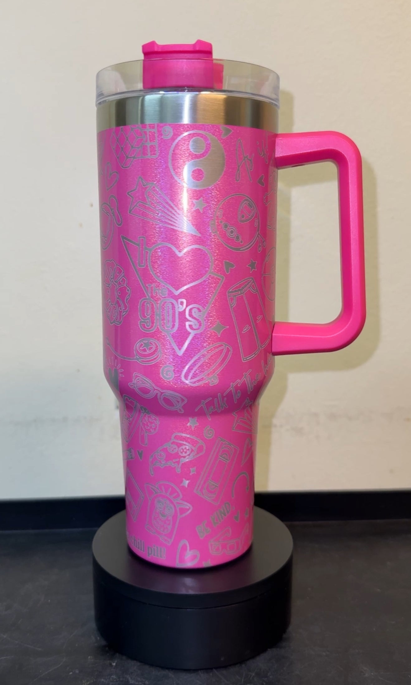 40oz Pink Stainless 90's Tumbler